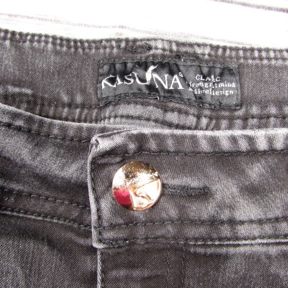 Kasuna Size 10 Gray Embellished Jeans Tapered Leg - Picture 7 of 13